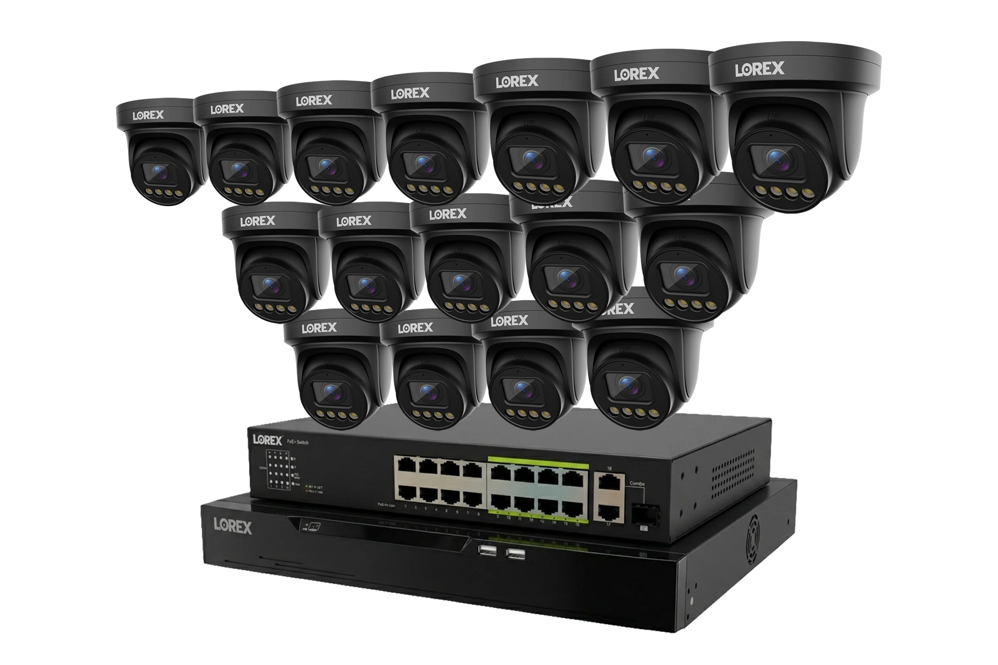 Lorex Connect X Series 4K 32-Channel NVR System with X3 Turret Cameras - Black 16 Camera Kit