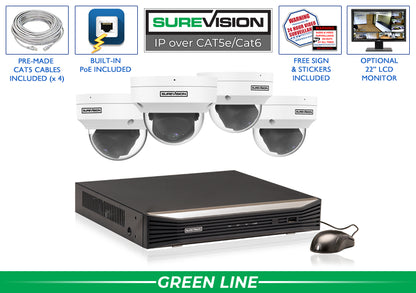 4 Camera 4MP Motorized Dome Security Camera System with NVR (SV-4IPDV4-N)