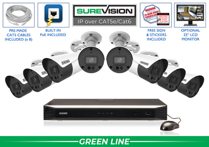 CCTV Security Pro 8 Camera 4MP Starlight Bullet IP Security Camera System with Audio & NVR (SV-SB4-N)